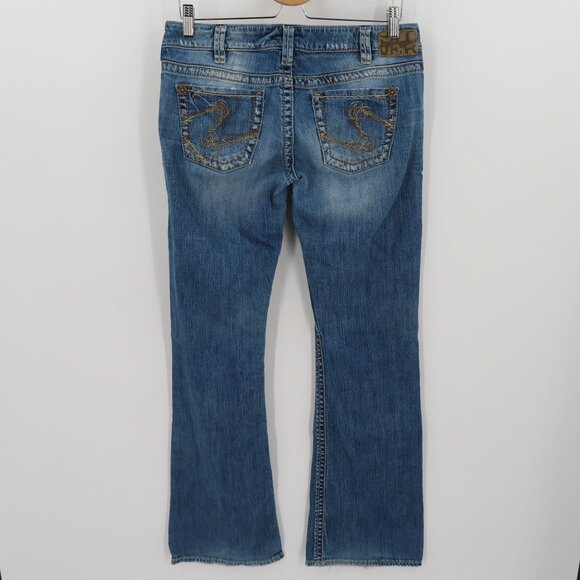 Silver Womens 30 Tuesday Distressed Denim Jeans Bootcut Boot Cut Cotton Blend - Picture 5 of 15